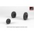 1/48 AH-64 Apache Wheels w/Weighted Tyres, Smooth Hubs