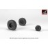1/48 AH-64 Apache Wheels w/Weighted Tyres, Smooth Hubs