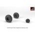 1/48 AH-64 Apache Wheels w/Weighted Tyres, Spoked Hubs