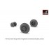 1/48 Fairey "Gannet" Late Type Wheels w/Weighted Checkerboard Pattern Tyres