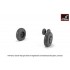 1/48 Fairey "Gannet" Late Type Wheels w/Weighted Checkerboard Pattern Tyres