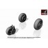 1/72 Sukhoj Su-27/30 Wheels w/Late Type Hubs, Weighted Tyres, Late Front Mudguard