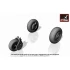 1/72 Sukhoj Su-27/30 Wheels w/Late Type Hubs, Weighted Tyres, Late Front Mudguard
