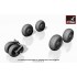 1/72 Sukhoj Su-32/34 Wheels w/Weighted Tyres & Front Mudguard