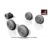 1/72 Sukhoj Su-32/34 Wheels w/Weighted Tyres & Front Mudguard