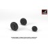 1/72 Mikoyan MiG-21MF/MFN/PF/PFM/R/SM/US/UM Fishbed Wheels w/Weighted Tyres (Mid)