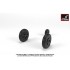 1/72 Mikoyan MiG-21MF/MFN/PF/PFM/R/SM/US/UM Fishbed Wheels w/Weighted Tyres (Mid)