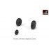 1/72 Junkers Ju 188 Wheels w/Weighted Tyres