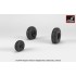 1/72 AH-64 Apache Wheels w/Weighted Tyres, Spoked Hubs