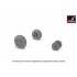 1/72 Fairey "Gannet" Early Type Wheels w/Weighted Tyres (straight pattern)