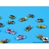 1/700 Carrier Deck Tractors Accessories set (14 Tractors)