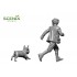 1/35 20th Century Civilian - Child & Puppy #Running Boy and French Bulldog