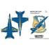 Decals for 1/72 US Navy Blue Angels, F/A-18A/B/C/D
