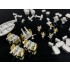 1/350 WWII US Battleships Detail Set: Bofors (2pcs), Oerlikon (2pcs), Life Rafts, Ammo Boxes and More