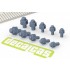 Hexagon Nuts with Rod and Washer Type 1 - 1.5 - 2.5 mm (204pcs, resin)