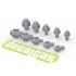 Hexagon Nuts with Rod and Washer Type 1 - 1.5 - 2.5 mm (204pcs, resin)