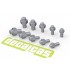 Hexagon Nuts with Rod Type 1 - 1.5 - 2.5 mm (204pcs, resin)