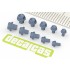 Fasteners - Light Weight Hexagonal Flange Bolt 1.5 - 2.5 mm (240pcs, 3d print)