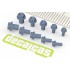 Fasteners - Hexagonal Flange Bolt Drilled 1.5 - 2.5 mm (240pcs, 3d print)