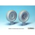 1/24 Republic P-47D Thunderbolt Sagged Wheels Set 3 for Kinetic kit K3207