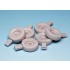1/35 WWII British LRDG Truck Sagged Wheels Set for Tamiya #32407/35092/89785 (6 wheels)
