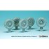 1/35 Russian BTR-40 APC Sagged Wheels Set for Trumpeter kit #05517 (5 wheels)