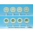 1/35 Civilian Truck Sagged Wheels Set (7pcs w/mask) for Diopark kits