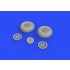 1/48 North American P-51D Mustang Wheels Cross Tread Set for Eduard kits