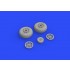 1/48 North American P-51D Mustang Wheels Block Tread Set for Eduard kits
