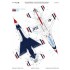 1/48 USAF Thunderbirds F-16C Falcon Fighter Colour Separation Mask n Decals for Tamiya