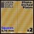 Photo-etched Plates - 0.75mm Medium Squares (60x120mm, thickness 0.2mm, 2pcs)