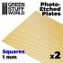 Photo-etched Plates - 1mm Large Squares (60x120mm, thickness 0.2mm, 2pcs)
