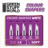 Colour Shapers Brushes SIZE 2 - WHITE SOFT (5 brushes with 5mm different tips)
