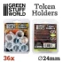 Token Holders (each up to 3mm thick and 24mm in diameter, 36pcs)