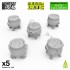 1/48 Resin Magic Cauldrons for 3mm LEDs for Dioramas (5pcs)