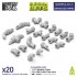 1/48 - 1/35 Modern / Sci-fi - Damaged Pipes for Miniatures and Wargames (20pcs)