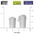1/48 Modern / Sci-fi - Trash Cans for Dioramas, Scale Models, Board Games (4pcs)