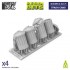 1/48 Modern / Sci-fi - Trash Cans for Dioramas, Scale Models, Board Games (4pcs)