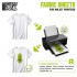 Inkjet Cotton Hotmelt Transfer Fabric Sheet #White (5pcs, each: 200x300mm)