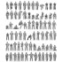 1/200 Imperial Japanese Navy Carrier Personel & Pilots (74 figures)