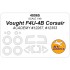 1/48 Vought F4U-4B Corsair Masks for Academy #12267/12353 (canopies and wheels)