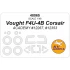 1/48 Vought F4U-4B Corsair Masks for Academy #12267/12353 (canopies and wheels)