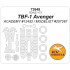 1/72 TBF-1 AVENGER Masking for Academy #12452/Modelist #207267