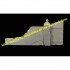 1/35 Wall with Wooden Door (Length: 18.5cm, Height: 8cm)