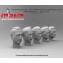 1/16 Character Head Set - with 5 Different Face Emotions (5 Heads) 