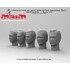 1/16 Character Head Set - with 5 Different Face Emotions (5 Heads) 