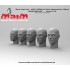 1/16 Bare Head Set with 5 Different Face Emotions (5 Heads) 