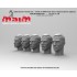 1/16 Character Head Set - with 5 Different Face Emotions (5 Heads) 