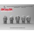1/16 Character Head Set with 5 Different Face Emotions (5 Heads) 