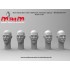 1/35 Bare Head Set with 5 Different Emotions (5pcs, resin)